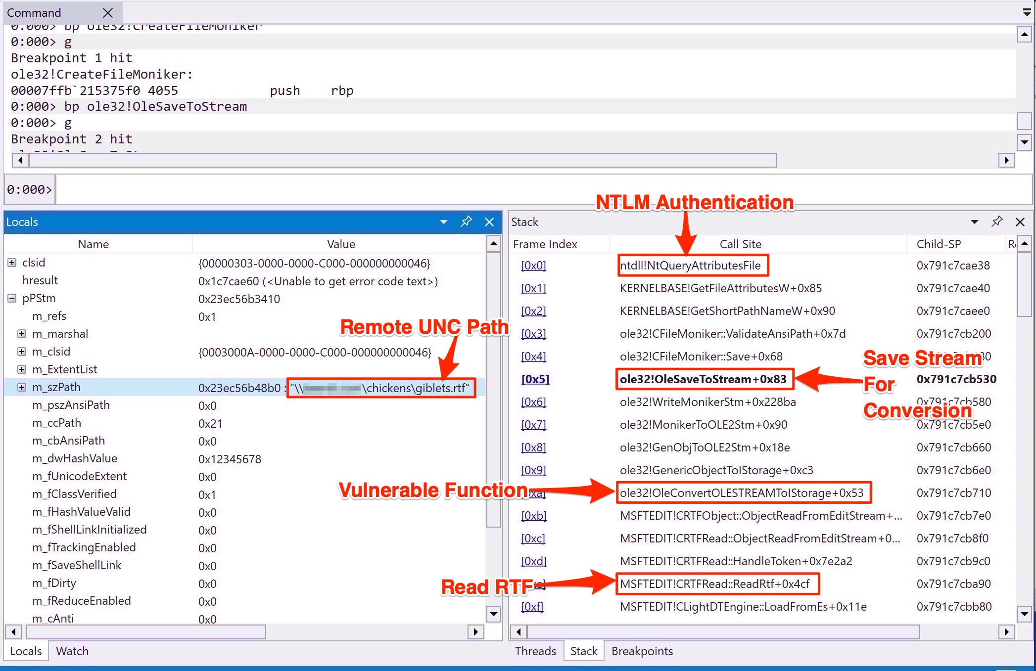 WinDbg Stack Trace